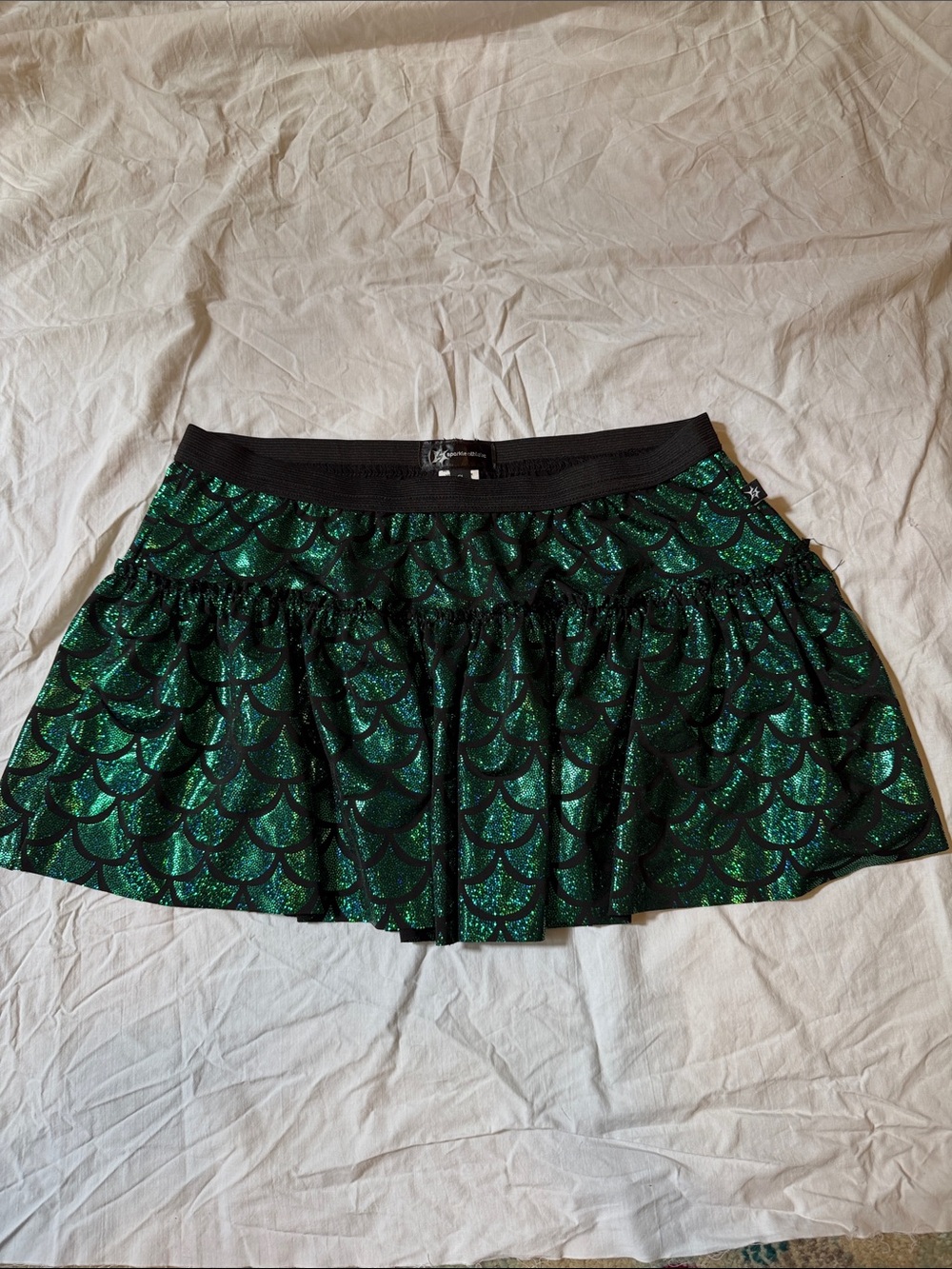Green Glitter Mermaid Scale Running Skirt